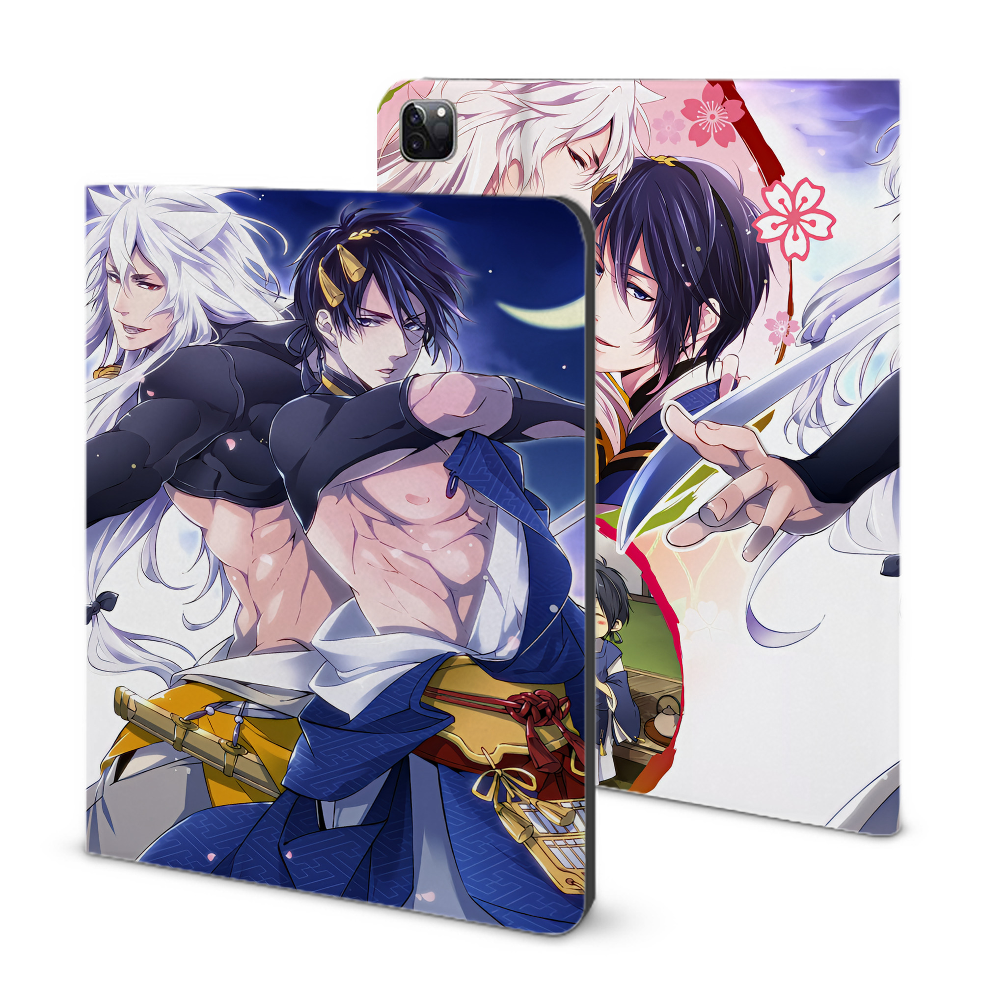 （画像用） 刀剣乱舞 Touken Ranbu IPad ケース ブック型 PUレザー TPU 耐衝撃 軽量 薄型 ペン収納なし 全面保護 IPad 各モデル対応